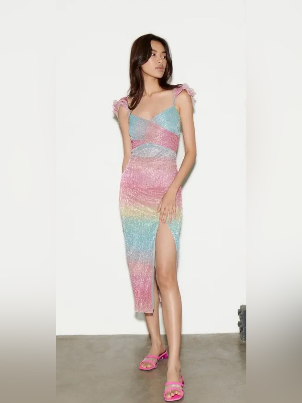 SAYLOR  Myrah Pleated Midi Dress Medium